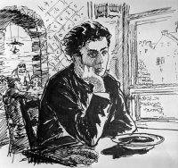 М. Г. Ройтер. Аркадий в чайной. Иллюстрация к роману «Подросток». 1948