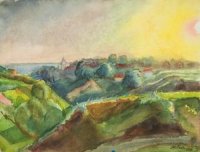 В.А. Милашевский. Восход. 1928. Бумага, акварель