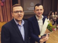 М.П. Рыжов и Э.Д. Орлов в школе № 619