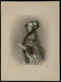 Графина Лавлейс, Ада, дочь лорда Байрона. У.Г. Моут с оригинала А.Е. Чейлона Гравюра. 1839