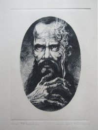 Ю.И. Селивёрстов. Портрет Ф.М. Достоевского. Офорт. 1970